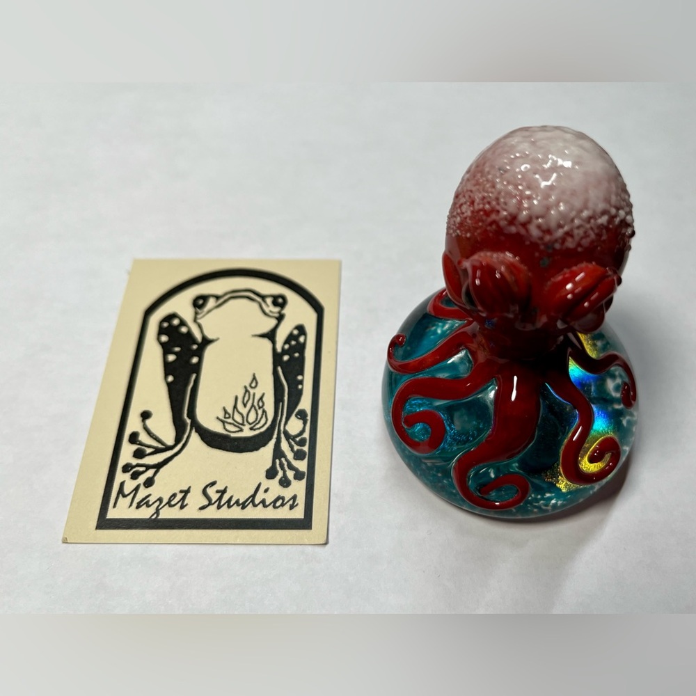NEW Mazet Studios Art Glass Handmade Octopus PNW Artist Lamp-work